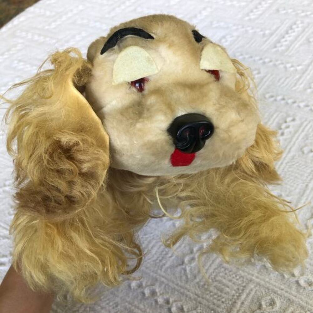 Vintage 1950s Sleepy Eye Cocker Spaniel Plush Mohair Dog 12 In